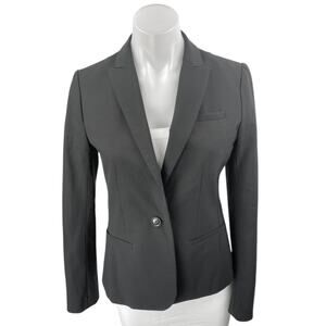 Banana Republic Women's Black Wool Long Sleeve Classic Fit Blazer Coat Jacket 0
